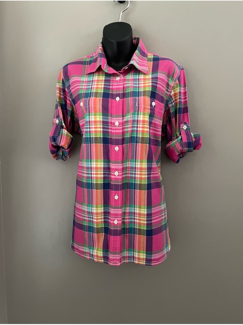 Ralph Lauren Pink Multi-Color Plaid Button-Down Shirt